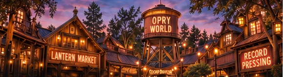 Illustrative lantern-lit themed village concept